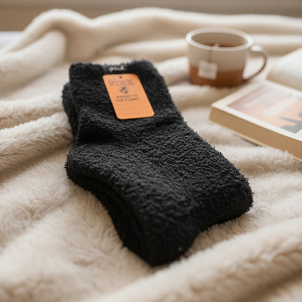 PINK Victoria's Secret Black Plush Socks